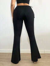SXY Cut Out Knot Side Flare Leg Pants
